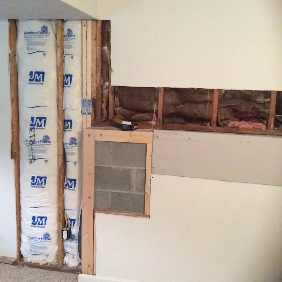 Wall insulation replacement during Basement Flood Cleanup in Washington
